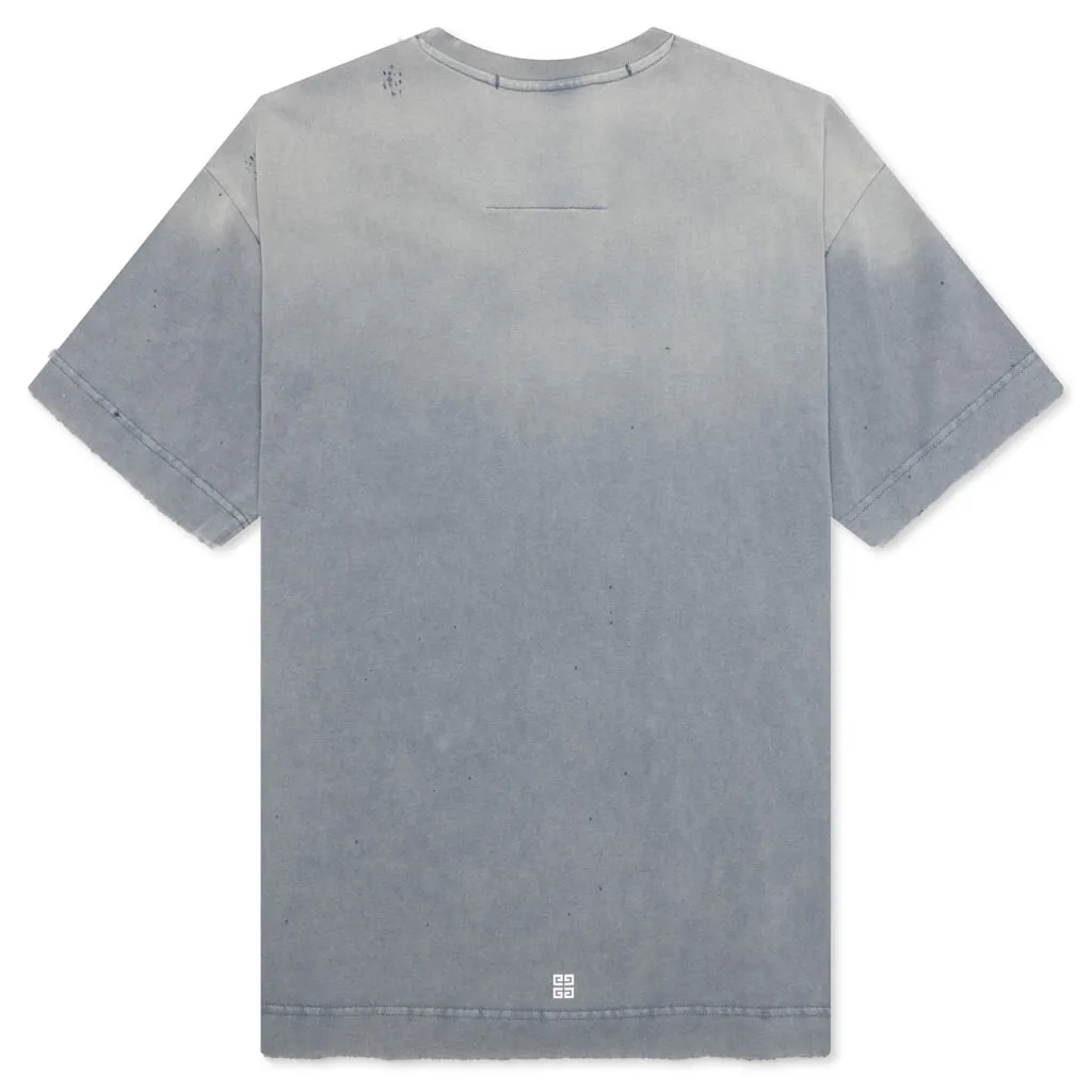 Distressed Logo T-Shirt - Military Blue